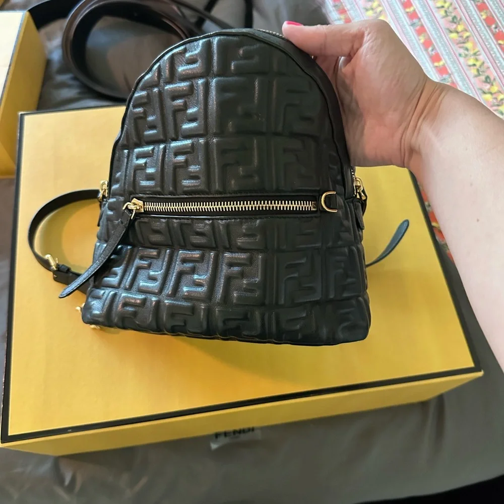 FF Quilted Mini Leather Backpack